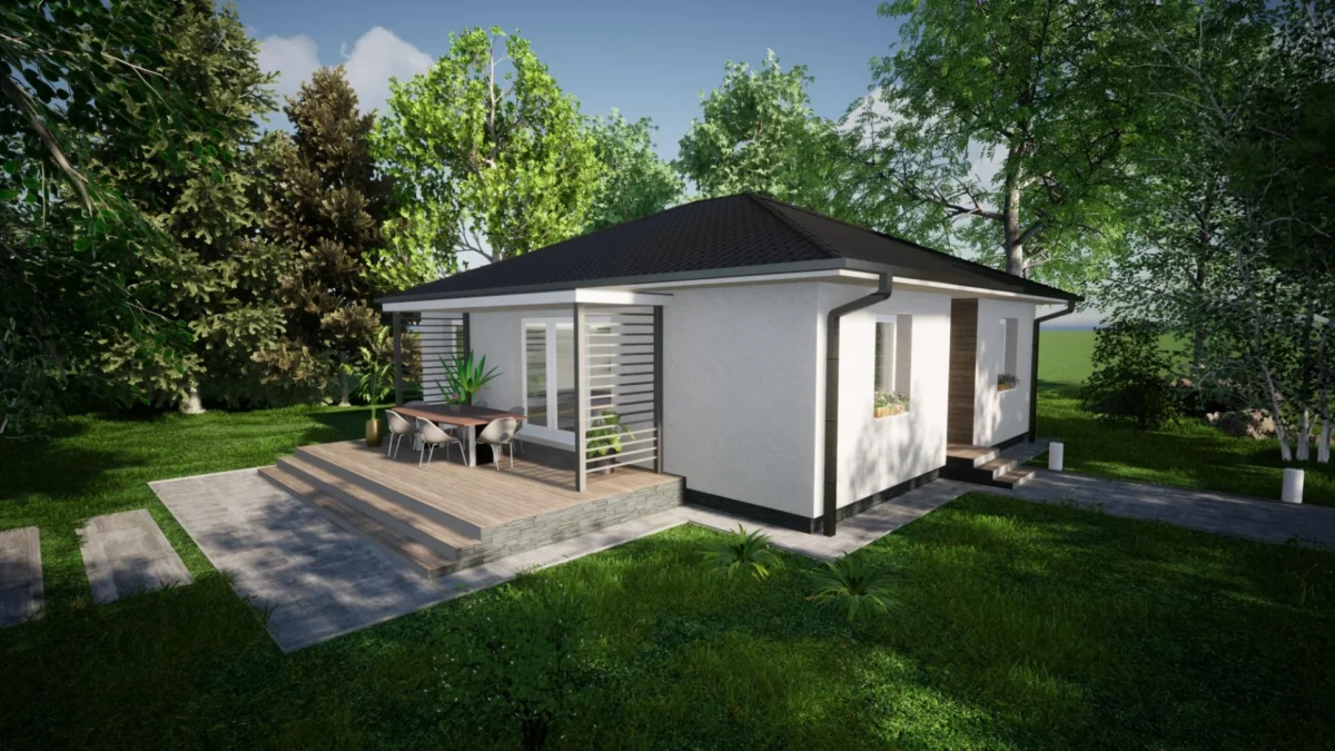 Új építésű családi házterv - Nappali + 3 szoba - GSZ001 - Image 3