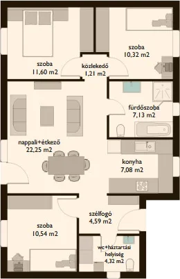 Új építéső családi ház - Nappali + 3 szoba - GSZ003 - Image 4