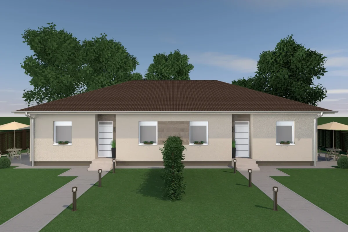 Új építésű családi ikerház - Nappali + 3 szoba - GSZ007