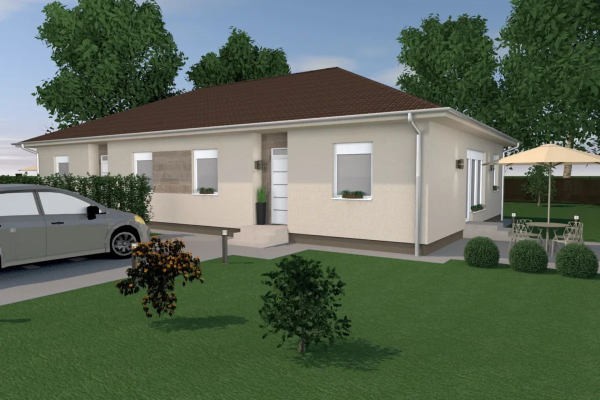 Új építésű családi ikerház - Nappali + 3 szoba - GSZ007 - Image 2