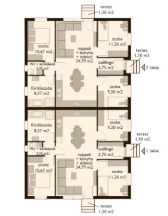 Új építésű családi ikerház - Nappali + 3 szoba - GSZ007 - Image 4