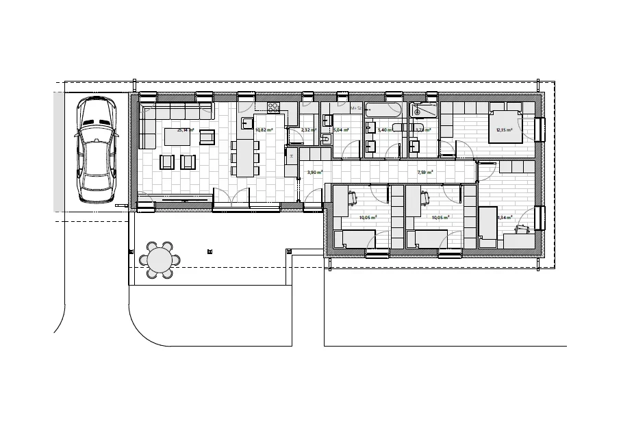 Új építésű.modern családi ház - Nappali + 4 szoba - GSZ008 - Image 4