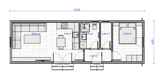 Új generációs moduláris ház - Nappali + 1 szoba - GSZ016 - Image 10