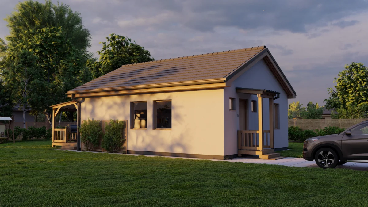 Új generációs moduláris családi ház - Nappali + 2 szoba - GSZ018 - Image 2