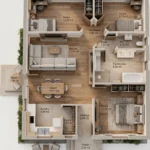 Gaia Szíve családi ház - Nappali & 3 szoba