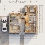 Gaia Szíve IKERHÁZ - Nappali & 2 szoba