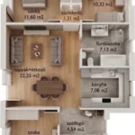 Gaia Szíve családi ház - Nappali & 3 szoba